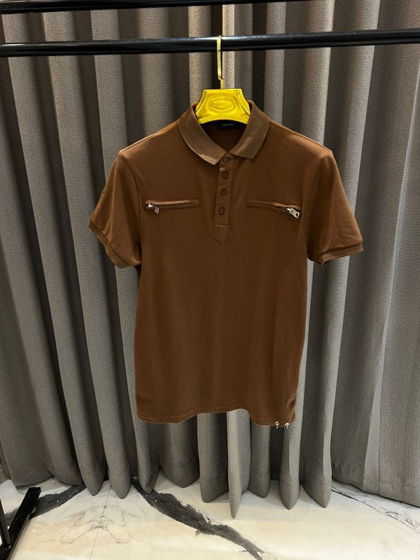 Diesel Pocket Chain Polo T-Shirt Brown Deluxe