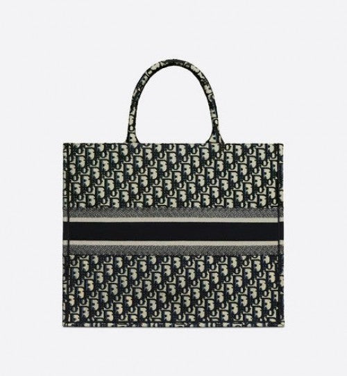 Dior Book Tote Blue Dior Oblique Embroidery Bag Exclusive