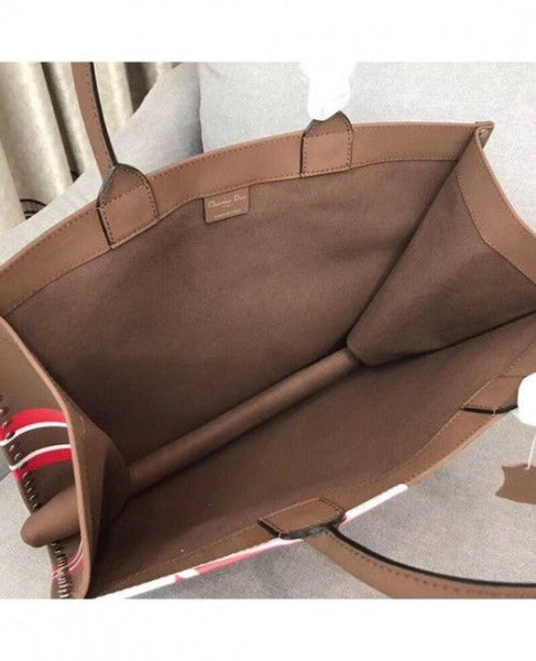 Dior Book Tote In Multicolor Fire Element Hand Painted Limited