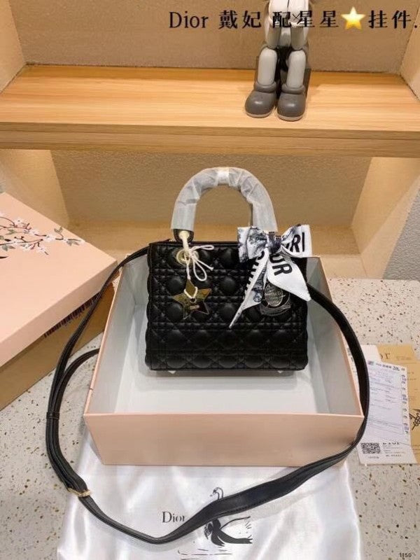 Dior Lady My ABC Elite Quality With OG Box & Dust Bag & Scarf With Star Charm Black 291 Deluxe