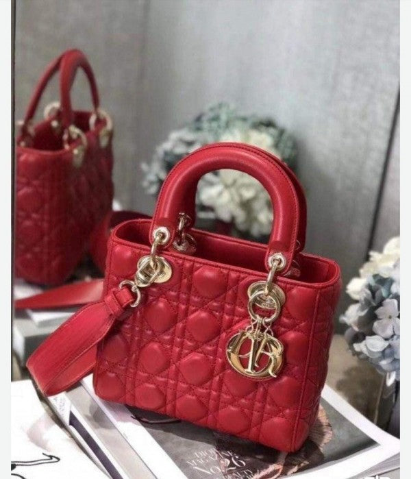 Dior Lady My ABC Gold With OG Box & Dust Bag Red 736 Signature
