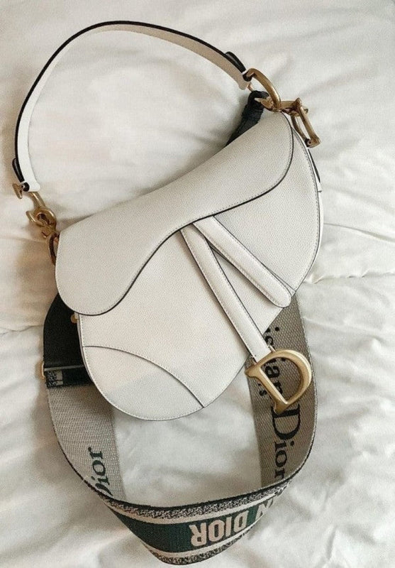 Dior Saddle Premium Leather White With OG Box & Dust Bag White 1026 Deluxe
