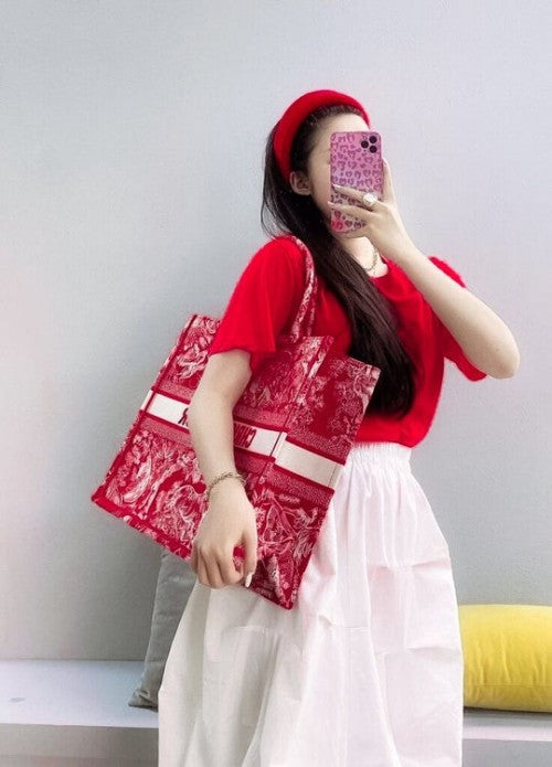 Dior Toile De Jouy Reverse Embroidery Bag Unique