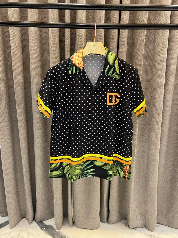 Dolce & Gabbana Polka Dot Floral Half Sleeves Shirt Classic