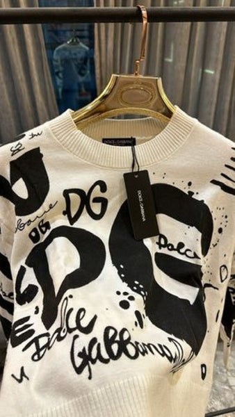 Dolce Gabbana Spray Paint Premium Full Sleeves Sweater For Women Limited Edition