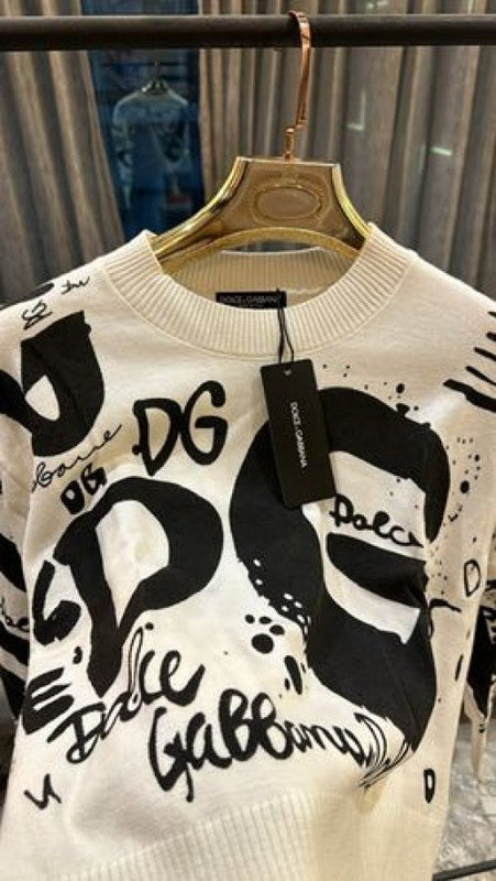 Dolce Gabbana Spray Paint Premium Full Sleeves Sweater For Women Limited Edition