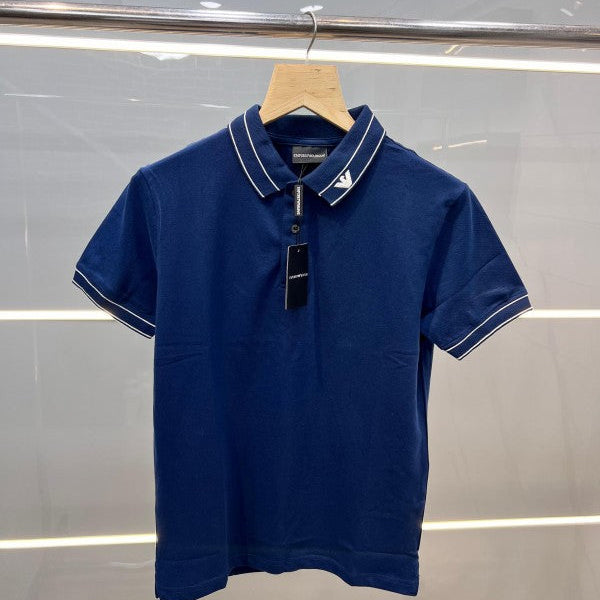 Emporio Armani Premium Polo T-Shirt Blue (404) Clothing