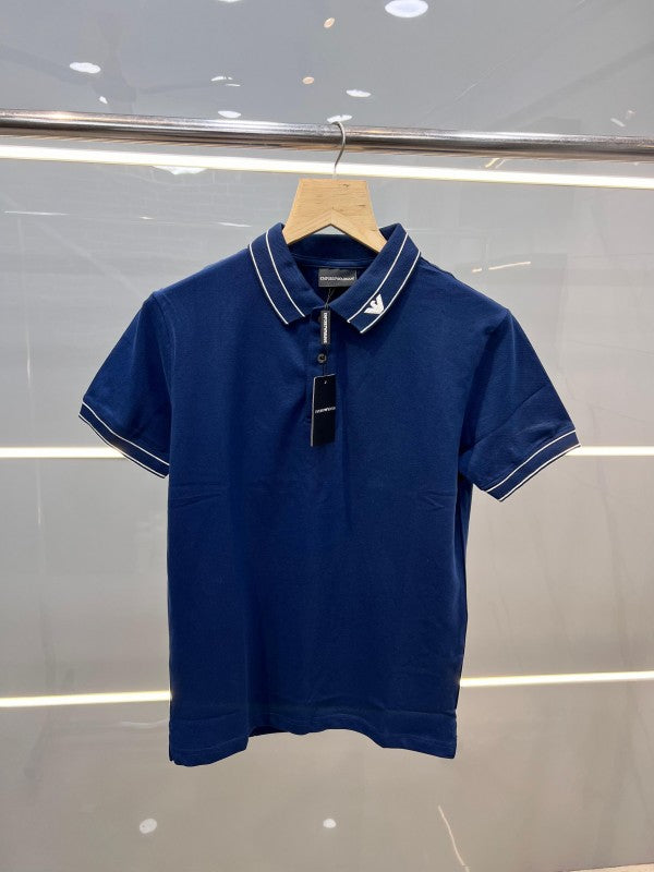 Emporio Armani Premium Polo T-Shirt Blue (404) Clothing