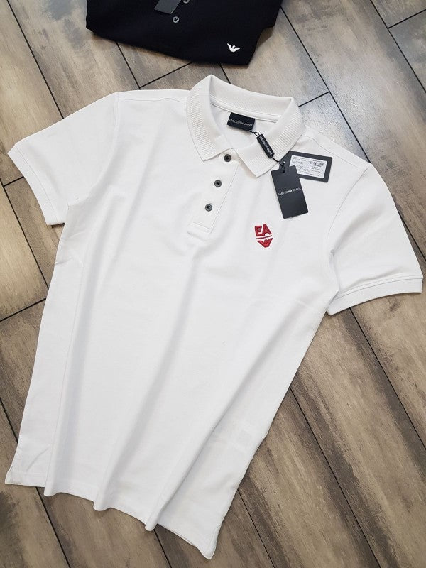 Emporio Armani Premium Polo T-Shirt White (405) Clothing