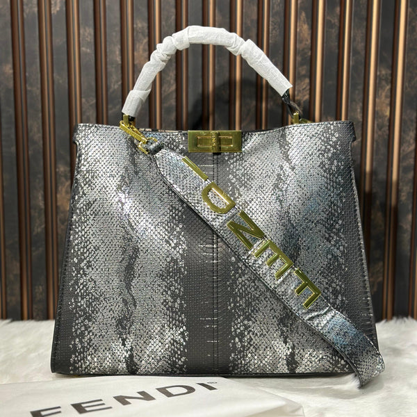 Fendi Peekaboo Premium Crocodile Tote Bag