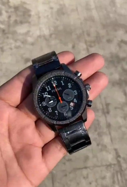 Fossil Round Chronograph Black Watch