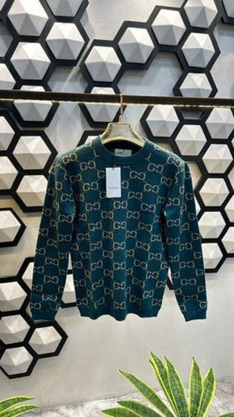 GC Logo Monogram Print Premium Full Sleeves Sweater