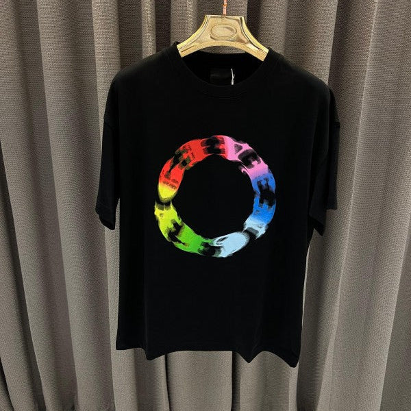 Givenchy Middle Brand Print Round Neck T-Shirt Black