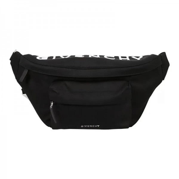 Givenchy Waist Nylon Pouch Track Belt Bag Signature With Dust Bag (G7172 Black)