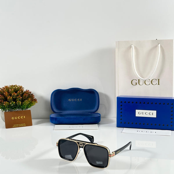 Gucci 101 Gold Black Sunglasses