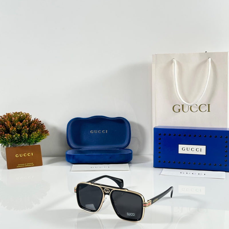Gucci 101 Gold Black Sunglasses