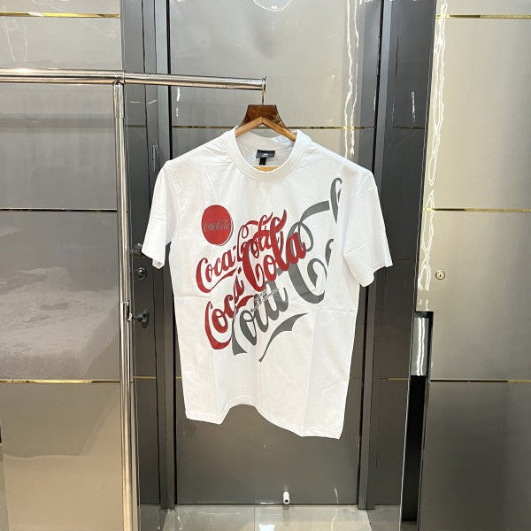 HM White Coca Cola Edition Premium Oversized T-Shirt