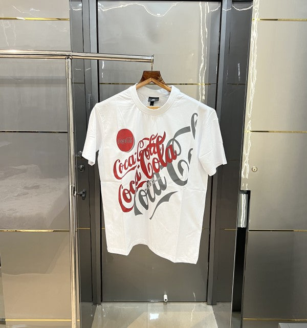 HM White Coca Cola Edition Premium Oversized T-Shirt