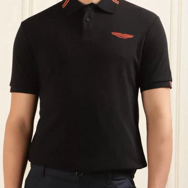 Hacket Aston Martin Black Premium Classic Polo T-Shirt