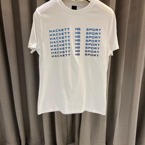 Hacket Middle Brand Print Round Neck T-shirt White