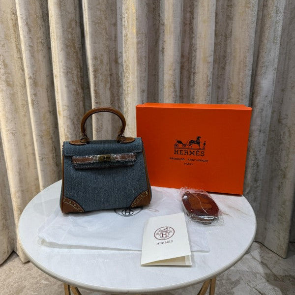 Hermes Birkin Denim Blue With OG Box & Dust Bag (1056 LBlue)