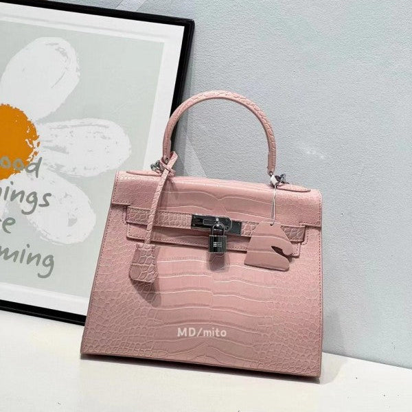 Hermes Blanc Crocodile Niloticus Pink Encrusted Birkin Bag With OG Box & Dust Bag (1080 Pink)