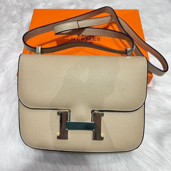 Hermes Constance Slim Epsom Vert With OG Box & Dust Bag KG-19 Apricot Classic