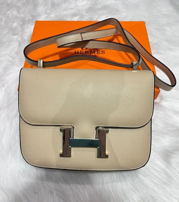 Hermes Constance Slim Epsom Vert With OG Box & Dust Bag KG-19 Apricot Classic