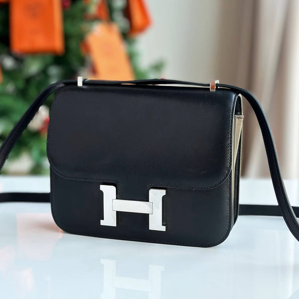 Hermes Constance Slim Epsom Vert With OG Box & Dust Bag KG-19 Apricot Stylish