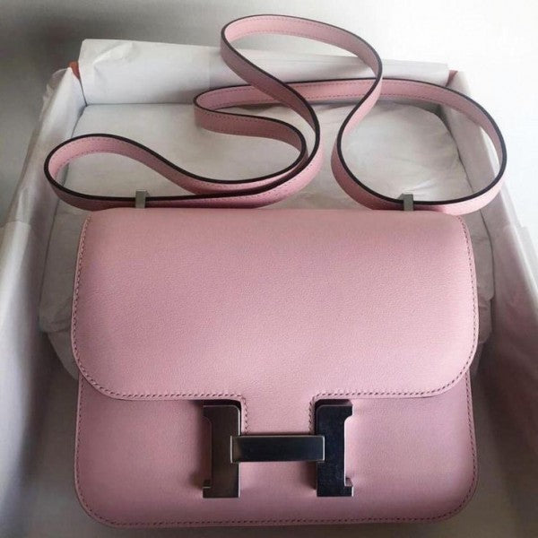 Hermes Constance Slim Epsom Vert With OG Box & Dust Bag KG-19 Pink