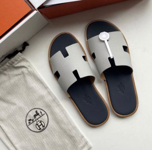Hermes Izmir Slides Original Packaging Black Grey