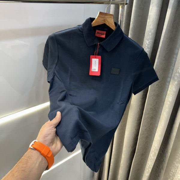 Hugo Boss Navy Blue Patch Logo Premium Polo T-Shirt