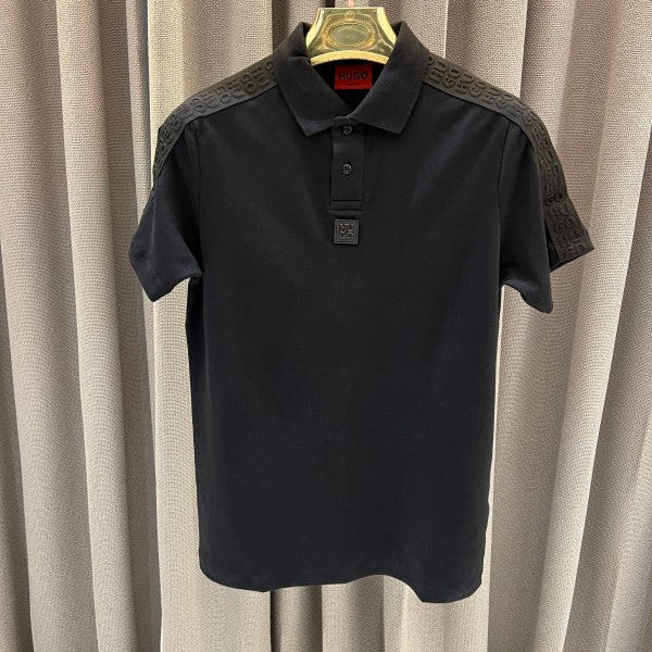 Hugo Boss Shoulder Stud Polo T-Shirt Black