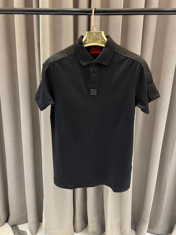 Hugo Boss Shoulder Stud Polo T-Shirt Black