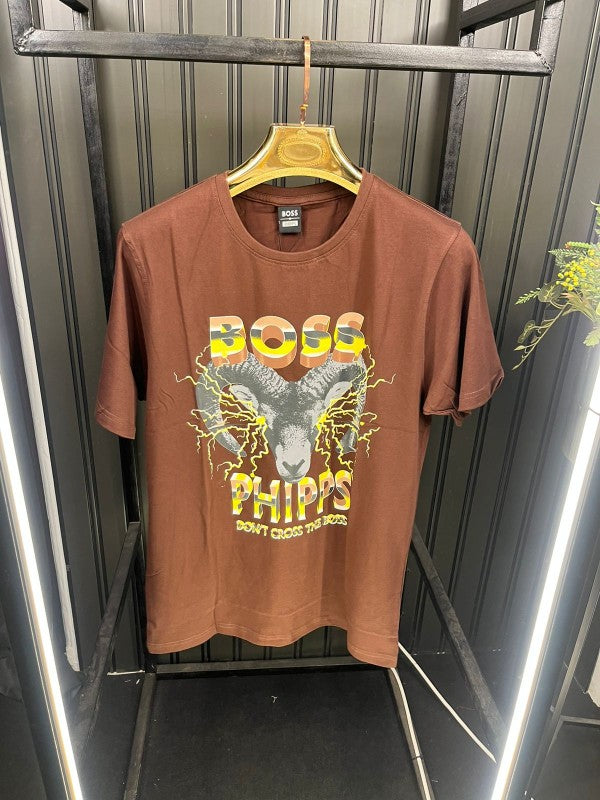 Hugo Boss Surplus Round Neck T-Shirt Original Brown
