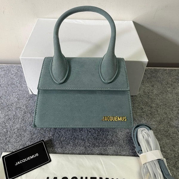 Jacquemus Chiquito Cement Suede Bag With Sling Strap