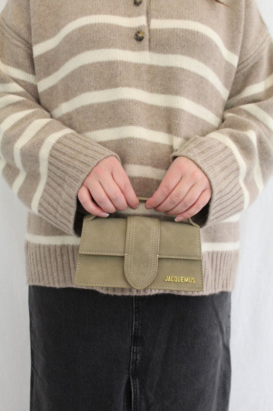 Jacquemus Suede Le Bambino Bag With Sling Strap (109-1 Apricot)
