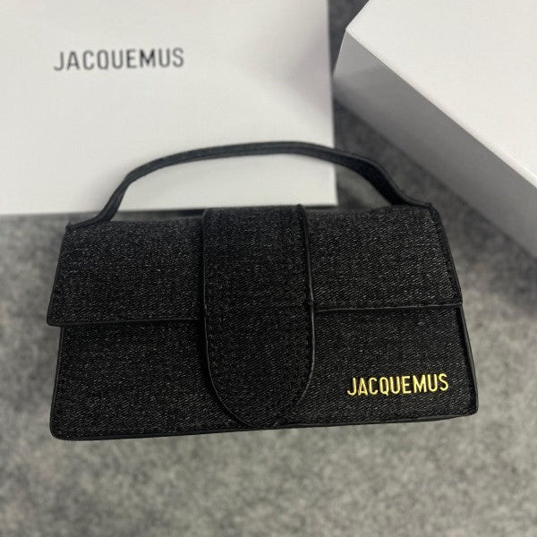 Jacquemus Suede Le Bambino Bag With Sling Strap (109-1 Black Cowboy)