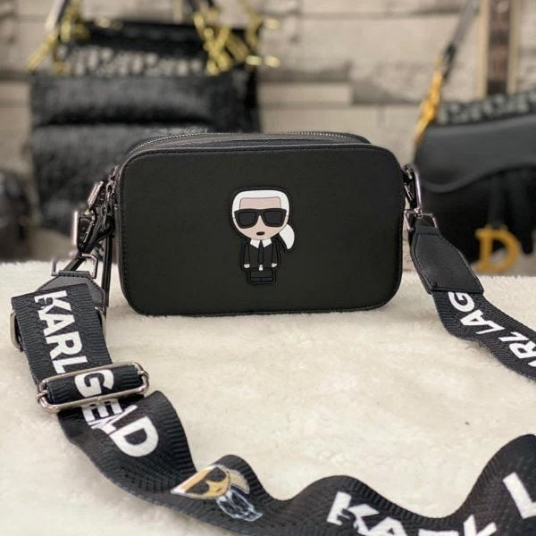 Karl Lagerfeld K-Ikonik Camera Crossbody Bag With OG Box & Dust Bag (Black) KA319