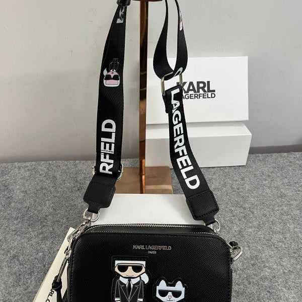 Karl Lagerfeld K-Ikonik Camera Crossbody Bag With OG Box & Dust Bag (Black) KB004