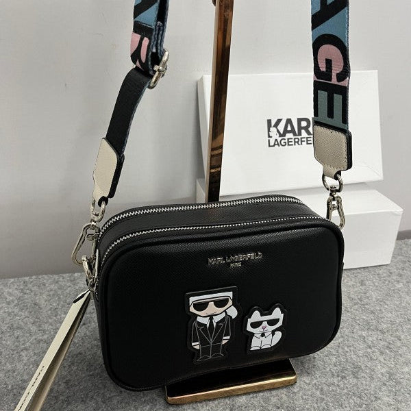 Karl Lagerfeld K-Ikonik Camera Crossbody Bag With OG Box & Dust Bag (Black) KB016