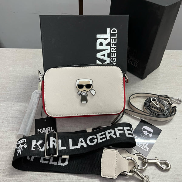 Karl Lagerfeld K-Ikonik Camera Crossbody Bag With OG Box & Dust Bag (Brown) KA319