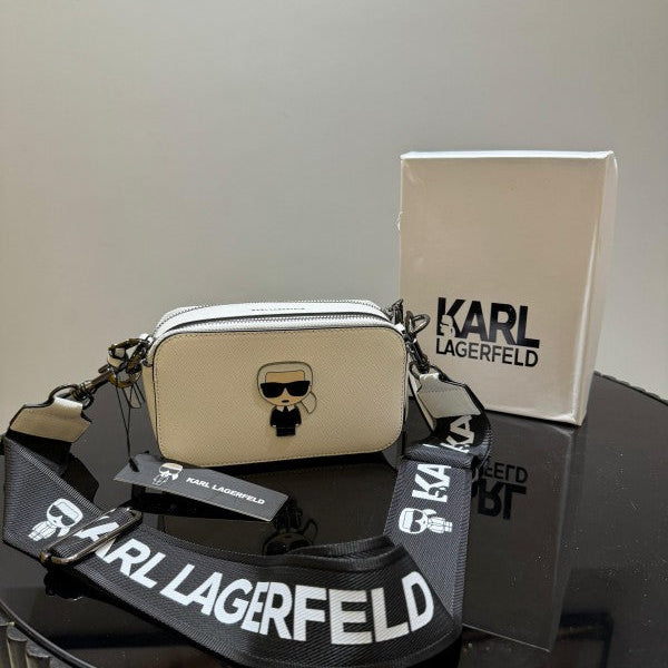 Karl Lagerfeld K-Ikonik Camera Crossbody Bag With OG Box & Dust Bag (White) K500