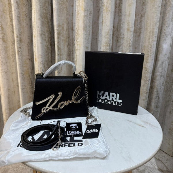 Karl Lagerfeld Ksignature Small Crossbody Bag With Dust Bag & OG Box (KA228 Black)