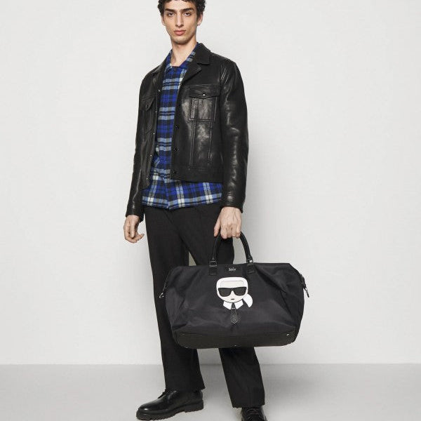 Karl Lagerfeld Premium Duffle Messenger Bag With Dust Bag (Black - 267)