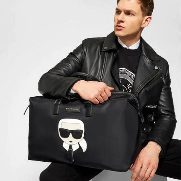 Karl Lagerfield Unisex Duffle Bag With Long Shoulder Strap & Dust Bag