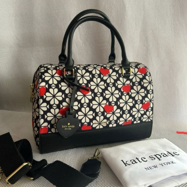 Kate Spade Flower Jacquard Bag With Dust Bag (K8308 Black-1)