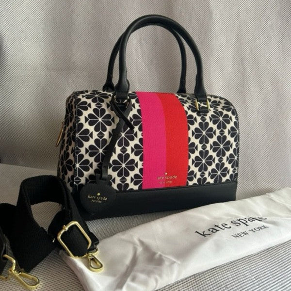 Kate Spade Flower Jacquard Bag With Dust Bag (K8308 Black)
