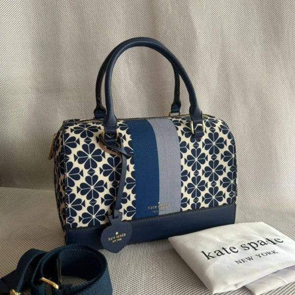 Kate Spade Flower Jacquard Bag With Dust Bag (K8308 D Blue)