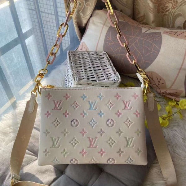 LV Coussin Bag With OG Box & Dust Bag (White Multi - 254)
